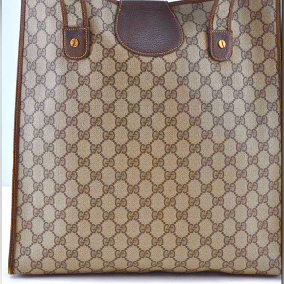 Gucci Monogrammed PVC Leather Tote - Picture 15 of 16